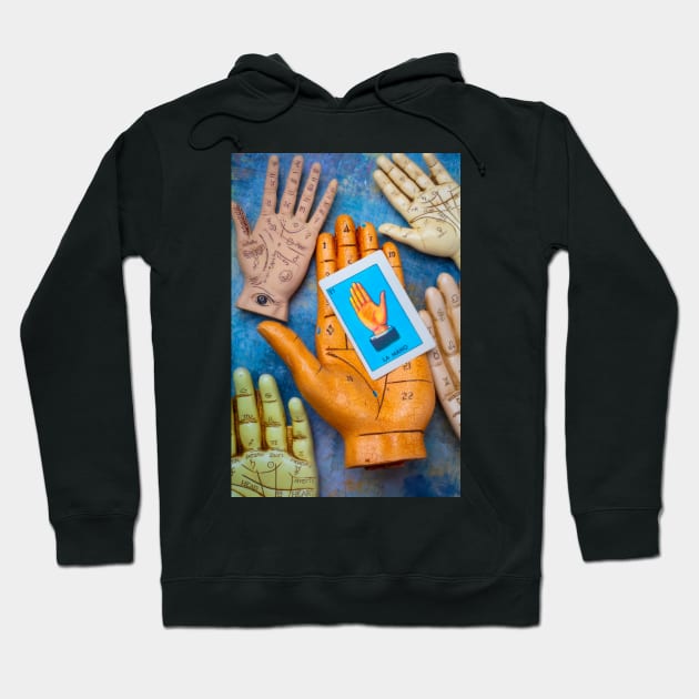 Rascette Hand Holding Forture Telling Card Hoodie by photogarry